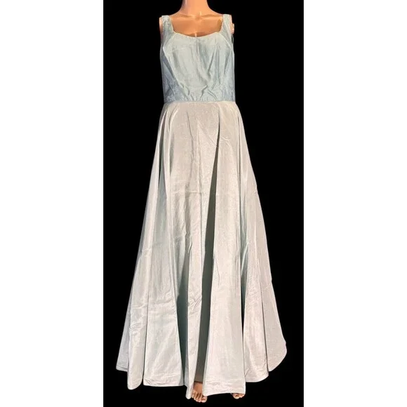 Victoria Royale Ltd. Size 12 Beaded baby Blue Evening Gown 100% silk 2pc - Picture 4 of 16